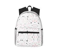 CHAbu Pink Gray White Modern Polka Dot Pattern Casual Backpack Daily Rucksack Lightweight Classic College Travel Outdoor