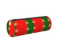 CHAbu Portuguese Flag Leather Pencil Case Stationery Storage Bag Cosmetic School Work Office