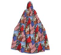 CHAbu Purple Morning Glory Hooded Cloak Cosplay Costume Cape Grim Reaper Witch Vampires Devil Masquerade Party Fancy Dress