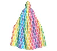CHAbu Rainbow Colors Gradient Leaf Hooded Cloak Cosplay Costume Cape Grim Reaper Witch Vampires Devil Masquerade Party Fancy Dress