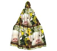 CHAbu Rape Flower Pig Hooded Cloak Cosplay Costume Cape Grim Reaper Witch Vampires Devil Masquerade Party Fancy Dress