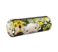 CHAbu Rape Flower Pig Leather Pencil Case Stationery Storage Bag Cosmetic School Work Office