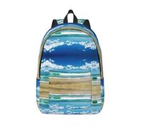 CHAbu Sandy Beach Canvas Backpack Book Bag Large Capacity Classic Fashion College Work Travel