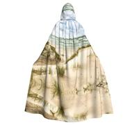 CHAbu Seaside Grand Waves Tidal Hooded Cloak Cosplay Costume Cape Grim Reaper Witch Vampires Devil Masquerade Party Fancy Dress