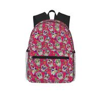CHAbu Skull And Green Leaves Casual Backpack Daily Rucksack Lightweight Classic College Travel Outdoor
