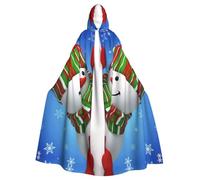 CHAbu Smile Gaze Snowman Hooded Cloak Cosplay Costume Cape Grim Reaper Witch Vampires Devil Masquerade Party Fancy Dress