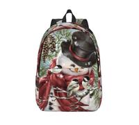 CHAbu Snowman And Bird Canvas Backpack Book Bag Large Capacity Classic Fashion College Work Travel