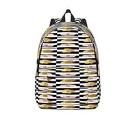 CHAbu Stripe Don'T Kill My Vibe Canvas Backpack Book Bag Large Capacity Classic Fashion College Work Travel