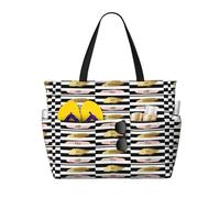 CHAbu Stripe Don'T Kill My Vibe Large Capacity Beach Bag Waterproof Tote Bag With Zip And Pockets Travel Holiday Gym Swimming