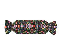 CHAbu Sugar And Skulls And Flowers Candy Cylindrical Pillow Comfortable Roll Pillow Soft Durable Home Decor Head Neck Back Support