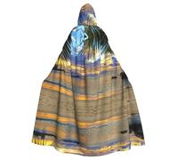CHAbu Sunset At The Beach Hooded Cloak Cosplay Costume Cape Grim Reaper Witch Vampires Devil Masquerade Party Fancy Dress