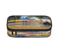 CHAbu Sunset At The Beach Pencil Case Stationery Storage Pouch Portable School Office Travel Makeup