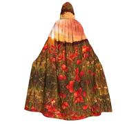 CHAbu Sunset Flower Field Adult Hooded Cloak Unisex Robe Cape Vampire Witch Parties Stage Cosplay Carnival Costumes