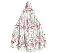 CHAbu The Eiffel Tower And A Bicycle Hooded Cloak Cosplay Costume Cape Grim Reaper Witch Vampires Devil Masquerade Party Fancy Dress