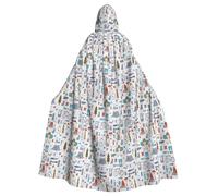 CHAbu The Nature Wildlands Activities Pattern Hooded Cloak Cosplay Costume Cape Grim Reaper Witch Vampires Devil Masquerade Party Fancy Dress