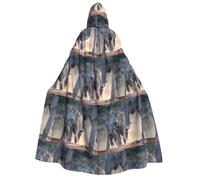 CHAbu Two Elephants Playing Adult Hooded Cloak Unisex Robe Cape Vampire Witch Parties Stage Cosplay Carnival Costumes