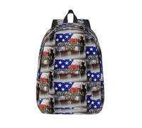 CHAbu Us Military Soldiers Patriotic Memorial Day Canvas Backpack Book Bag Large Capacity Classic Fashion College Work Travel