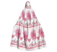 CHAbu Valentine'S Day Romantic Heart Trees Bicycle Hooded Cloak Cosplay Costume Cape Grim Reaper Witch Vampires Devil Masquerade Party Fancy Dress
