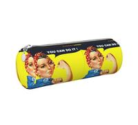 CHAbu We Can Do It Leather Pencil Case Stationery Storage Bag Cosmetic School Work Office