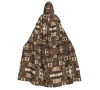 CHAbu Wild Animals Retro Farmhouse Adult Hooded Cape Long Unisex Cloak Vampire Witch Role-Playing Costume Parties Stage 150cm
