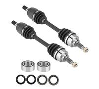 Chabushi Front CV Axle & Wheel Bearing Combo Kit for Honda FourTrax Rancher 350/ TRX350 2000 2001 2002 2003 2004; Front + Right Greased 4340 Chromoly Steel CV Axle Drive Shaft & Wheel Bearing Assembly