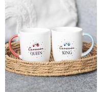 CHACH Coffee Mug, Caravan King and Queen Couples Mug Set of 2, Coffee Cups, for Husband & Wife, Bride & Groom, Wedding, Anniversary, Valentine’s Day Gift