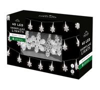 CHACH Snowflake String Lights, 40 LED Indoor Fairy Lights with 50 LED Decorative Lighting for Anywhere, Bright White, Indoor Use, 3.9m Length, Silver