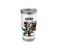 Chad Dabbing Astronaut on a Dinosaur Cartoon Stainless Steel Insulated Tumbler
