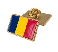 Chad Flag Badge Brooch Pin - Patriotic World Flag Letter Printing Pins Art Novelty Brooch Lapel Pin Buckle Charm Jewelry For Women Men Gift Rectangle