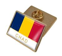 Chad Flag Badge Brooch Pin - Patriotic World Flag Letter Printing Pins Art Novelty Brooch Lapel Pin Buckle Charm Jewelry For Women Men Gift Character