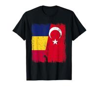 Chad Turkey Half Flag Turkiye Chadian Turkish Heritage T-Shirt