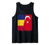 Chad Turkey Half Flag Turkiye Chadian Turkish Heritage Tank Top