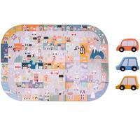 Chad Valley City Road Jigsaw Puzzle with 3 Cars