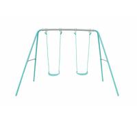 Chad Valley Metal Kids Double Swing Set - Green