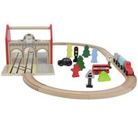 Chad Valley Wooden Carry Train Station Set