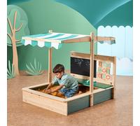 Chad Valley Wooden Sand Pit with Canopy and Blackboard