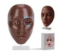 CHADWICK 5D makeup Practice Face Board, Silicone Makeup Mannequin Face, Reusable Beginner Practice Eye Makeup Face for Makeup Artist, Girl's Gift Or Professionals (Black)