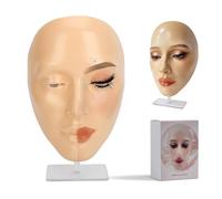 CHADWICK 5D makeup Practice Face Board, Silicone Makeup Mannequin Face, Reusable Beginner Practice Eye Makeup Face for Makeup Artist, Girl's Gift Or Professionals (golden wheat)…