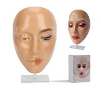 CHADWICK 5D Makeup Practice Face Board, Silicone Mannequin, Reusable Beginner Eye Practice for Makeup Artists, Girl's Gift or Professionals (Golden Wheat)