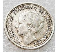Chaenyu 1938 Holland 1 corner Queen Wilhelmina 10 cent silver coin 15mm gift commemorative coin collection coin