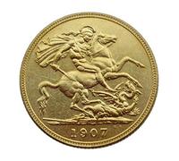 Chaenyu Britain 1 sovereign gold pound 1902-1910 9 kinds of copy gilded commemorative coins ornament souvenirs-1907