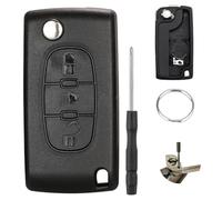 Chaexii for Peugeo-t 207 Key Fob, 3 Buttons Key Cover Replacement for Citroe-n C2 C3 C4 C5 C6 C8 Xsara Flip Key and for Peugeo-t 307 308 407 408 Car Keys Accessories