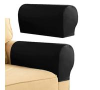 Chaexii Soft PU Leather Armrest Cover, Scratch Resistant Arm Caps, Waterproof Furniture Armrest Protector for Armchair Couch Recliner, Pack of 2 (Black)
