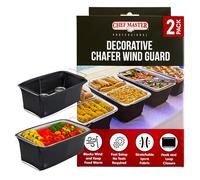 Chafer Wind Guard Dish Stand Cover, Decorative Food Warmer Screen for Indoor Outdoor Event, Flame Retardant Fabric Blocks Air Keep Dish Warm for Parties, Caterings, Buffets - Chef Master 90081(2 Pack)