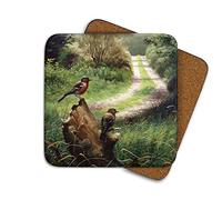 Chaffinch Drinks Coaster by Wildlife Artist Julian Friers - Individual Chaffinch Coaster - Non-Slip, Cork-Backed Table Coaster