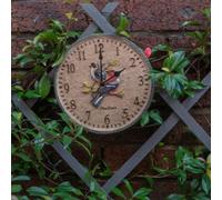 Chaffinch Indoor Or Outdoor Clock - Battery Powered Weather Resistant Wall Or Fence Clock With Bird Design For Home Or Garden