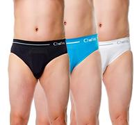 Chaffree Mens Briefs Underpants, Moisture Wicking, Sweat and Chafing Control, Stretchy Seamless, Traditional High Waist Ultra Comfortable Pants, Sports Gym Exercise Underwear, Mixed Colour, XL, 3Pack