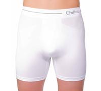Chaffree Mens Coolmax Anti Chafing Long Leg Boxer Shorts, Seamless Anti Bacterial Breathable Moisture Sweat Control, Quick Dry Sports Fitness Underwear Briefs, 1 PAIR (XL; Leg-Long, Arctic White)