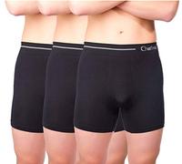 Chaffree Mens Coolmax Anti Chafing Long Leg Boxer Shorts, Seamless Anti Bacterial Breathable Moisture Sweat Control, Quick Dry Sports Exercise Underwear Briefs, 3 Pack (2XL; Leg-Long, Black)