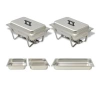 Chafing Dish 2pc Stainless Steel Silver 605x360x300mm Buffet Catering Set large